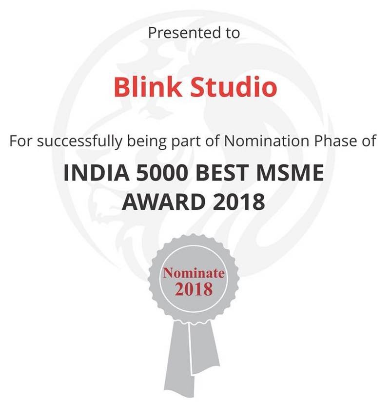 BLINK Nominated for Best MSME Awards 2018.